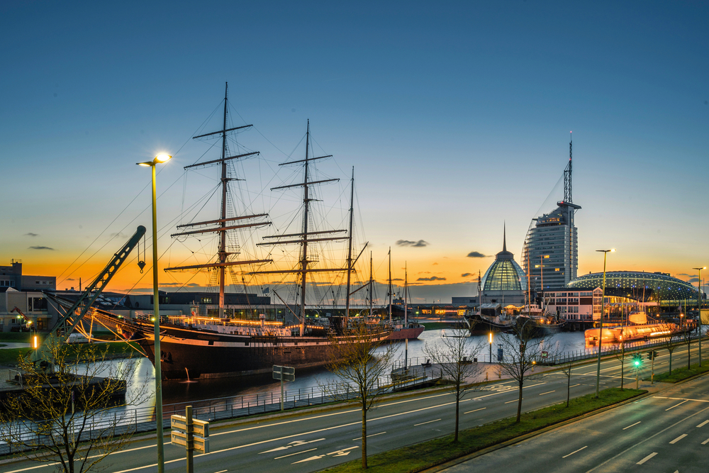 Blick auf die Bremerhavener Havenwelten