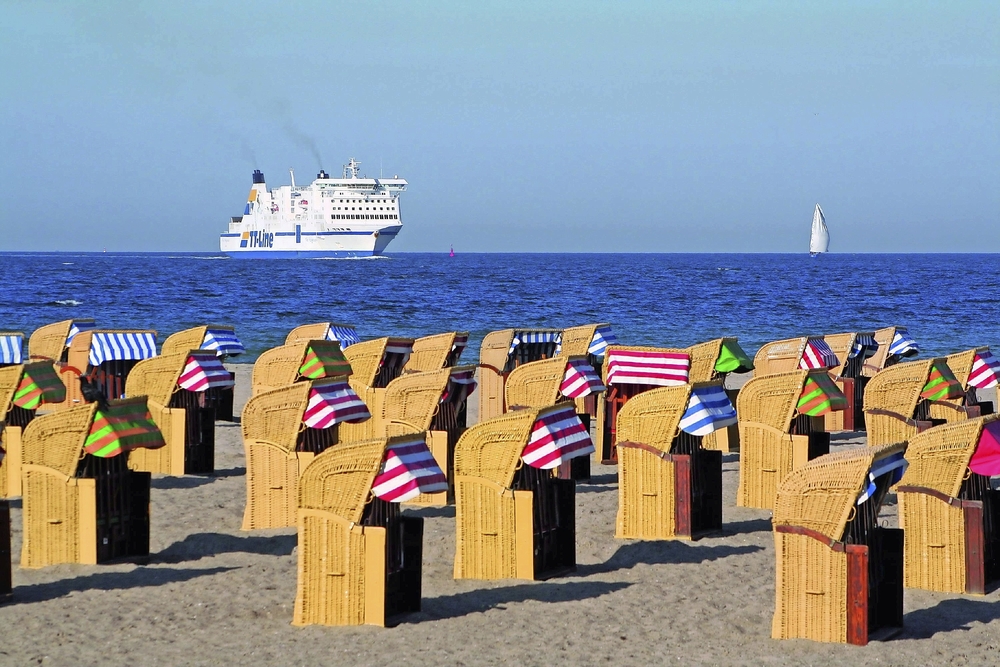 Standkörbe am Strand von Travemünde
